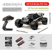 All Terrain 45KM/H High Speed Off Road RC Car, 1:8 Scale Outdoor Racing Drifting Climbing Monster Truck, Not A Toy, Designed For Professional Players, Collectors And Competitive Racing, 2.4Ghz Remote Control, Support Multiple Vehicles Playing - Black - View 9