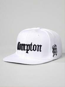 1 Stück bestickter Compton Seitenstickerei Flachkrempen Hut, verstellbarer Sonnenschutz Hut für Outdoor, geeignet für Frühling/Herbst Reisen, Strandurlaub, Jungen Sonnenhut, Y2K Stil Jugendkappe - Baseball Kappe - Übersicht 13