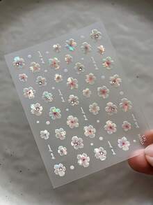 花卉美甲貼紙,1片 5D 浮雕自黏式 DIY 美甲貼紙與貼花 - 女孩與女性美甲用品與美甲飾品 - 春夏美甲藝術居家沙龍 - 彩色 - 查看 8