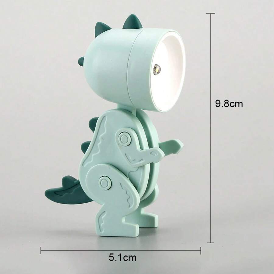 Dinosaur LED Night Light For Kids, Foldable Magnetic Night Light For Bedroom Bedside Table, Rechargeable And Portable Night Light Toy - 淺綠色 - 查看 1