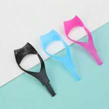 3-In-1 Eyelash Brush, Eyelash Protector Tool, Makeup Auxiliary Device, Reusable Makeup Accessory. Designed For Makeup Beginners, Easily Apply Mascara And Eyeliner For Separated, Clump-Free Natural Lashes. This Mascara Guard Set Combines Eyelash Grooming And Lash Tweezers Functions, Suitable For Women - Pink - View 11