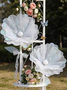 1/3件人造花束，彩虹網格絲綢罌粟花。長度：50cm。適用於婚禮、母親節、生日派對和家居裝飾。鮮豔色彩，設計為懸掛式人造花。 - 混色50cm - 查看 6