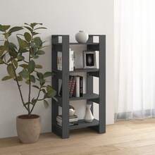 Bibliothèque/Séparateur de pièce  Gris 60x35x125 cm Bois massif - Gris - Voir 5