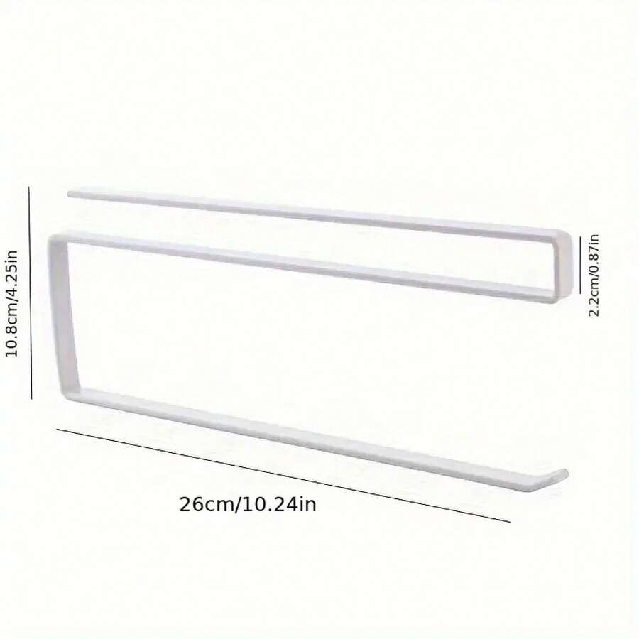 Soporte para papel de cocina sin taladro, gancho para puerta de gabinete, ahorro de espacio, fácil instalación, colgante sin perforaciones, para cocina/baño - BLANCO - Ver 1