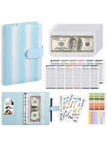 A6 Binder, Compatible With Cash Envelope System & Budget Management - Self-Sealing Financial Savings Notebook With Cash Storage Pages, Money-Saving Tool For Budgeting, Envelope System, Office Use - Multicolor - View 38