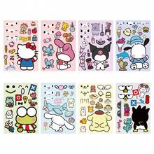 1套 Sanrio 臉部交換貼紙 卡通表情拼貼貼紙 DIY創意貼紙 - 彩色 - 查看 3