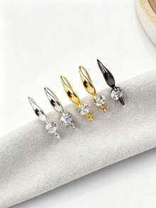 A Set Of 4 Pairs Of 18K Gold Plated 925 Sterling Silver Ear Hooks, Hypoallergenic Material With Cubic Zirconia Ear Wires And Open Design, Suitable For Both Men And Women. They Are An Ideal Choice For Making Jewelry And Accessories. - Ear Hook Pendant - View 5