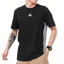 Adidas Comfortable, Soft, And Breathable Short-Sleeve T-Shirt For Men - Black and White - View 4