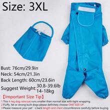 1pc Blue Large Dog Raincoat Poncho - Blue - View 11