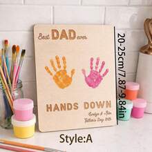 Personalized Father's Day Handprint Art Project Best Dad Best Grandpa With Kids Doodle DIY Gift For Dad/Grandpa, Personalized Handprint Sign, DIY Wooden Keepsake Gift For Dad/Grandpa - C-father's Day Handprint Art - View 20
