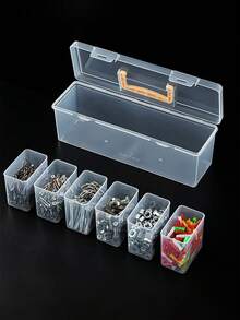 1 Set Multi-Functional Home Tool Box With 6 Compartments Small Parts Storage Boxes, Portable Sturdy Hardware Organizer Tool Box, Perfect For Office Home Garden Workshop Storage Organization - View 3