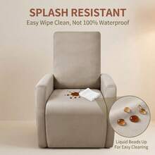 4pcs Waterproof Small Slouchy Sofa Cover, Elastic Slouchy Sofa Slipcover With Storage Pockets, Suitable For Slouchy Chair, Armchair, 1-Seater Recliner, Waterproof Elastic Armchair Protector Cover For Slouchy Chair, TV Chair Conversion - Multicolor - View 4