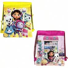 Gabby's Dollhouse 1 chiếc ba lô dây rút hình búp bê Gabby, túi đựng đồ di động có dây rút, túi polyester hoạt hình có khóa kéo, quà tặng sinh nhật (kiểu ngẫu nhiên) - Nhiều màu - Xem 1