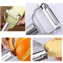 Dao nạo và thái lát bằng thép không gỉ chịu lực, tay cầm gỗ, thiết kế lưỡi dày. Phù hợp cho nhiều loại trái cây và rau củ. Dụng cụ nạo đa năng và thái rau củ, phù hợp dùng tại nhà và chuyên nghiệp, dụng cụ thái rau củ, dụng cụ nhà bếp cho gia đình và dã ngoại ngoài trời - Nhiều màu 1 - Xem 6