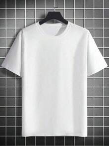 Men's Short-Sleeved T-Shirt - PASTA CLUB Pasta Print On The Back - 100% Cotton Fabric - Casual, Comfortable, Versatile And Practical, Suitable For Everyday Wear. - 白色 - 查看 2