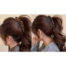 2pcs New Retro Banana Hair Clips, Suitable For High Ponytail, Fit For Dates, Parties And Work Outfits - A - View 9