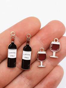20pcs Wine Glass Drip Oil Jewelry Pendant DIY Accessories - Multicolor - View 3