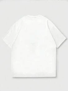 AnChiStreetwear - Men's Minimalist Playing Card Print Short Sleeve T-Shirt, Comfortable & Breathable, Fashionable Summer Wear - White - View 4