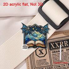 1 pieza Broche de acrílico con diseño de ala de libro de cielo estrellado de vidrio esmerilado, diseño de mosaico fantástico exquisito, material de alta transparencia, insignia para amantes de los libros, adecuado para atuendo diario/de fiesta, regalo de cumpleaños cálido - Multicolor - Ver 3