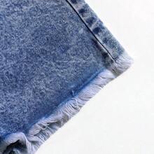Nana's Women's Clothing Store  Pantalones cortos vaqueros casuales, estilo minimalista para uso diario - Lavado ligero - Ver 9