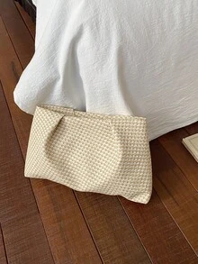 Minimalist Casual New Korean Style Envelope Clutch Bag For Women - Beige - View 8