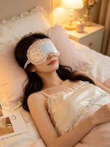 Cute Floral Eye Mask,Soft Light-Blocking Cute Cartoon Sleep Mask, Floral Print Rabbit Design, Eye Mask Vacation Sleep Eye Mask School,Back To School - Multicolor - View 3