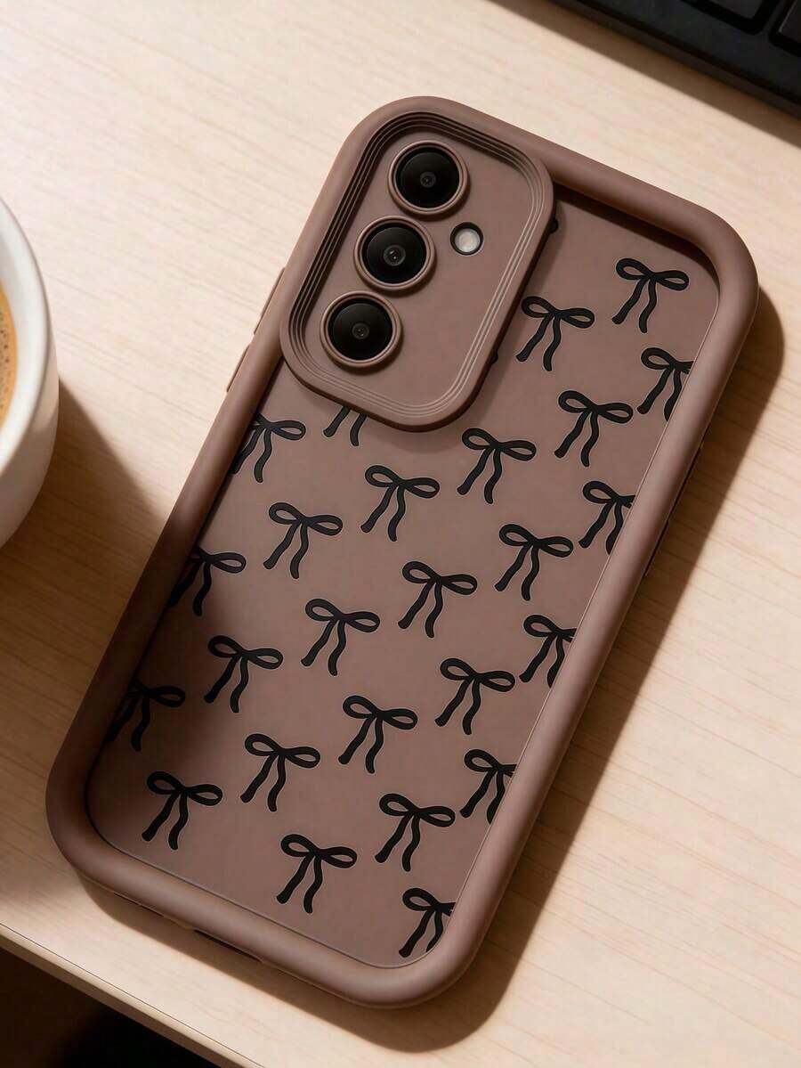 1 Piece Minimalist Creative Personalized Cute High-End Mobile Phone Case, Compatible With Samsung S25Ultra/S25Plus/S25/S25FE/S24Ultra/S24Plus/S24/S24FE/S23Ultra/S23FE/S23/S23+/S22Ultra/S22/S22+/S21Ultra/S21FE/S21/S21+/S20Ultra/S20FE/S20/S20+/A73/A72/A55/A54/A53/A52, Compatible With Redmi Note 14 Pro+ 5G, P30, Compatible With Honor X6b, Compatible With OPPO A74, Compatible With Realme C53, Compatible With Realme Narzo N53, With 2D Bow, Polka Dot, Eye, And Layered Design, International Version, Not The Domestic Version - 栗子2 - 查看 1