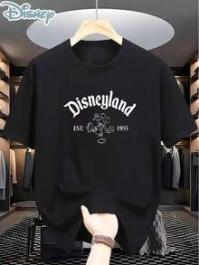 Disney 1 Men's Graphic T-Shirt - Black, Breathable Crew Neck Casual Top With Popular Mickey Mouse Print Design, Suitable For Outdoor Travel And Sportswear, Leisure T-Shirt | Fashion T-Shirt | Quick-Drying Material, Unisex T-Shirt - màu đen - Xem 9