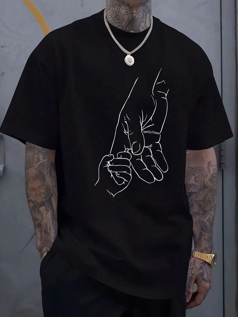 Camiseta Casual de Manga Corta HombreElección perfecta de regalo de cumpleaños o festividad amigos, familiares, novio o novia - Negro - Ver 1