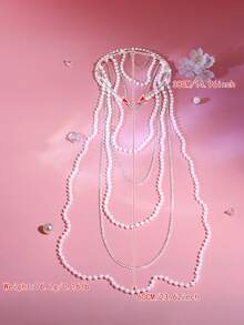 1 pieza Diadema elegante y encantadora hecha a mano con borla de perlas, accesorio para el cabello de novia adecuado para boda, fiesta, celebración, fotografía, festival de música - Plateado - Ver 4