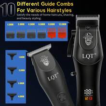 LQT（4件套/3件套/1件套）小型家用男士理容工具套装 - 可充电理发器、胡须修剪器、耳鼻毛修剪器和电动剃须刀，无线多功能理容套装，USB充电，小巧便携，是居家理发、修剪胡须和个人护理的理想之选。男士完美礼物，父亲节佳品。 - 查看 6