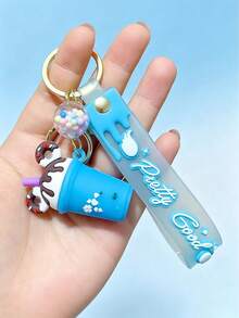 Cartoon Ice Cream PVC Keychain, Cute Bag And Backpack Charm, Car Key Accessory, Ideal Gift Choice For Back To School And Teacher's Day - Multicolor - View 14