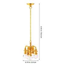 1:12 Miniature Metal Crystal Chandelier, Vintage European Style Wall Lamp Design, Suitable For Dollhouse, Diorama, Moss Landscape Interior Decor, Exquisite Atmosphere, Handmade DIY Accessory, Also Can Be Used As Niche Creative Small Gift - Multicolor - View 9
