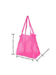 Fitness Bag. Beach Net Storage Bag, Large-Capacity Multifunctional Solid-Color Shoulder Net Bag, Mesh Beach Bag Toiletry Storage Bag, Suitable For Summer Outings And Beach Play - Multicolor - View 6