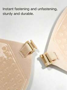 2pcs Dual-Use Round Cup Push-Up Breast Pads With Front Clasp Design + Detachable Spaghetti Strap Strap, Anti-Slip Dotted Texture, Invisible Seamless, Suitable For Evening Gown / Backless / Strappy Tops - Multicolor - View 6