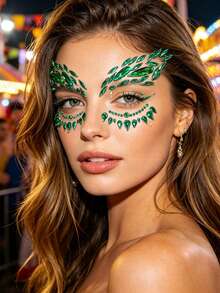 1pc Face Color Diamond Sticker, Suitable For Music Festival, Performance, Dance, Carnival Party And Daily Facial Makeup, With Various Colors To Choose, Waterproof And Durable Y2K Diamond Sticker, Suitable For Sisters Team Dress - Multicolor - View 5