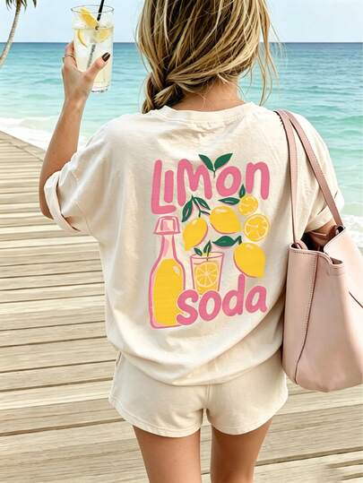 1 pieza Camiseta de manga corta con estampado para niña preadolescente, ropa juvenil estudiantil, regalo de verano para niños