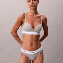 Calvin Klein Icon Cotton Modal Plunge Bra QF8502 Underwear  Women  Bras + Bralettes Underwear Sleepwear - Grey Heather - 查看 5