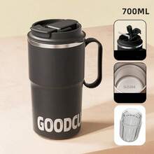 Cốc du lịch cách nhiệt chân không bằng thép không gỉ dung tích lớn 700ml (nắp đơn/đôi) kèm ấm trà | Nắp chống rò rỉ | Vật dụng thiết yếu khi đi du lịch - Loại C - Xem 13