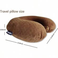 Foam Travel Pillow, Comfortable Travel Neck Pillow U Shape, Support Neck And To Relieve Fatigue, Portable Neck Pillow Suitable Planes, Trains, Self-Driving - 棕色 - 查看 2