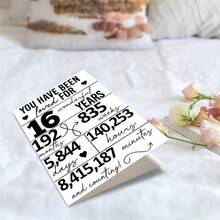 1 tấm thiệp đếm tuổi sinh nhật 16 tối giản, thiết kế "16 năm và vẫn tiếp tục" với trái tim, hoàn hảo cho con gái, con trai, bé trai hoặc bé gái Sweet 16 - nhiều màu - Xem 5