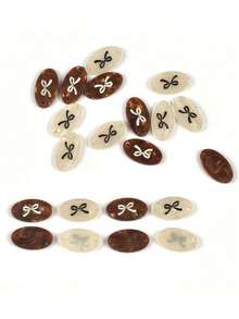 10pcs 1.8x1cm Multicolor Mixed Oval Bow 2-Hole Resin Buttons, Handmade Creative DIY Decorative Buttons, Clothing, Bags, Hair Accessories Supplies - Multicolor Mixing - View 3