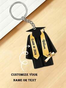 1pc/10pcs Customizable Graduation Gown Keychain, Personalized Class Of 2026 Graduation Keyring With Name, Graduation Cap & Diploma Charm, Bag Pendant & Car Key Accessory, Graduation Souvenir Gift For Students - Multicolor - View 5