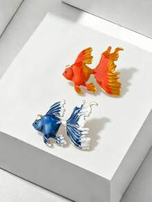 Fashionable Alloy Enamel 3D Goldfish Brooch, Versatile Accessory For Men And Women - Fish - View 1