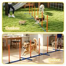 Adjustable Dog Jump Obstacle Training Set Portable Pet Agility Exercise Equipment - As Pic - View 7