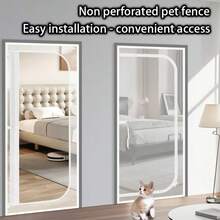 Upgraded Pet Safety Gate Net, Pet Isolation Net With Added Straps, Suitable For Corridors And Doors, Zipper Opening Design. Hook And Loop Closure, No Drilling Required, Space-Saving, Suitable For Dogs, Cats, And Other Animals - Multicolor - View 4