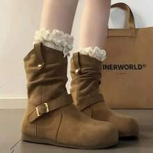 Women Western Boots - Khaki - View 9