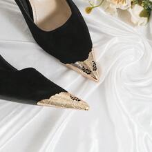 Women's Pointed Toe Shoe Tip Protector, Removable Shoe Toe, Metal Toe Cover - Gold - View 7