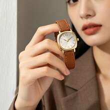 SOKI Women's Watch, Personalized Fashion Round Dial, Leopard Print PU Strap, Electronic Drive And Pointer Display, Classic Casual Women's Quartz Watch, Daily Wear, Back To School Season, Time Checking, Birthday Gift, Also An Ideal Choice For Yourself Or Friends - Brown - View 6