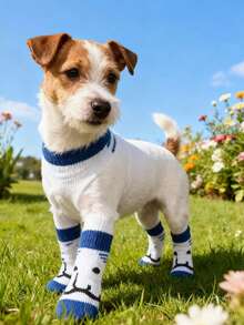 Kaus Kaki Anjing Anti Selip Sepanjang Musim, Motif Kartun Lucu, Anti Gores, Anti Kotor, Pelindung Lantai, Pelindung Furnitur, Bernapas, Hangat, Anti Selip, Cocok Untuk Anjing Kecil, Anak Anjing, Teddy, Pomeranian, Pelindung Kaki Dalam/Luar Ruangan, Kaus Kaki Hewan Peliharaan - MultiWarna - View 14